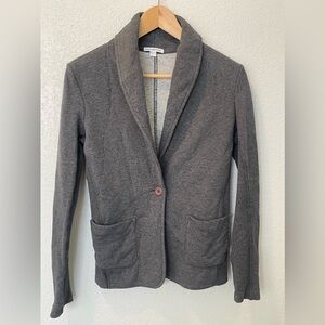James Perse Grey Gray Cotton Jersey Blazer Cardigan Size 1 Small